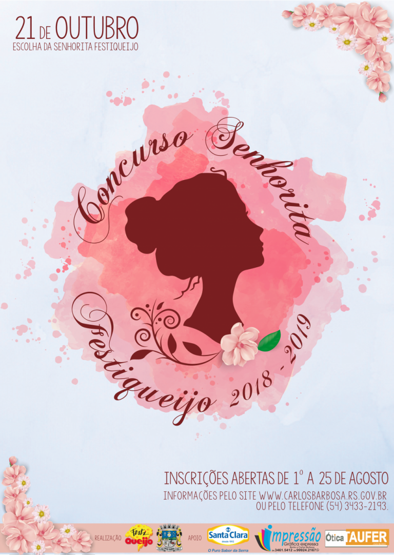 Últimos dias para se inscrever no Concurso Senhorita FestiQueijo 2018-2019