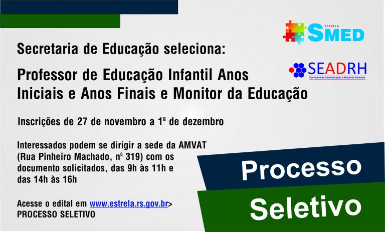 Inscrições para profissionais de educação serão abertas em Estrela