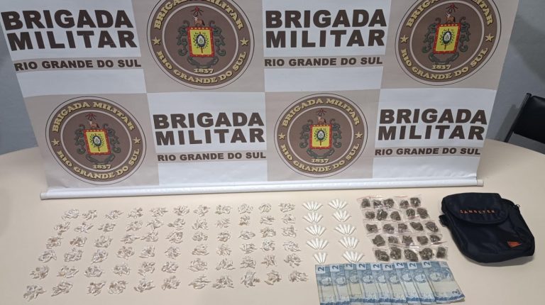 Indivíduo é preso com drogas na mochila em Encantado