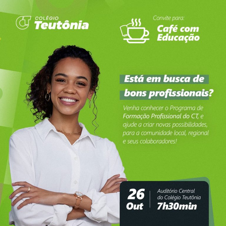 Mercado de trabalho e qualificação profissional serão tema do Café com Educação do Colégio Teutônia