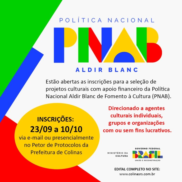 Colinas abre inscrições para selecionar projetos culturais