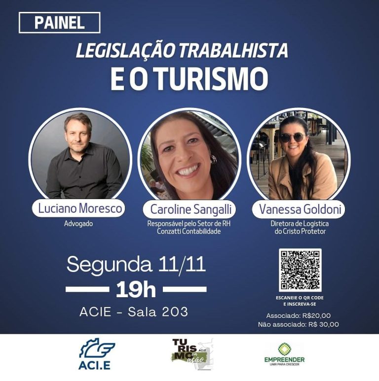 Núcleo Turismo em Ação da ACI-E promove painel sobre legislação trabalhista no setor turístico