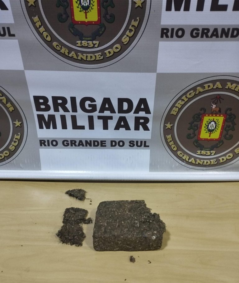 Homem é preso com tijolo de maconha durante abordagem da Brigada Militar em Estrela