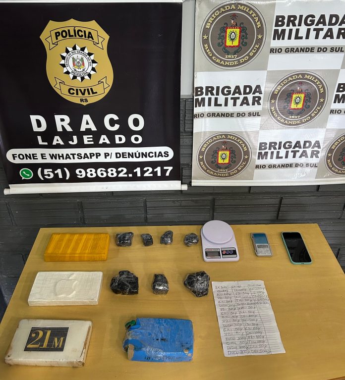 Mulher é presa com mais de 4 quilos de drogas em operação da Draco e Brigada Militar em Lajeado