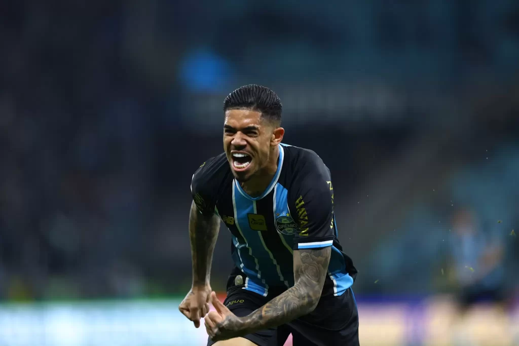 Diego Caito marcou em sua primeira partida pelo Grêmio - Crédito: Lucas Uebel / Grêmio / Divulgação