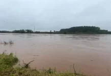 Nível do Rio Taquari tem aumentado pela região - Crédito: Divulgação
