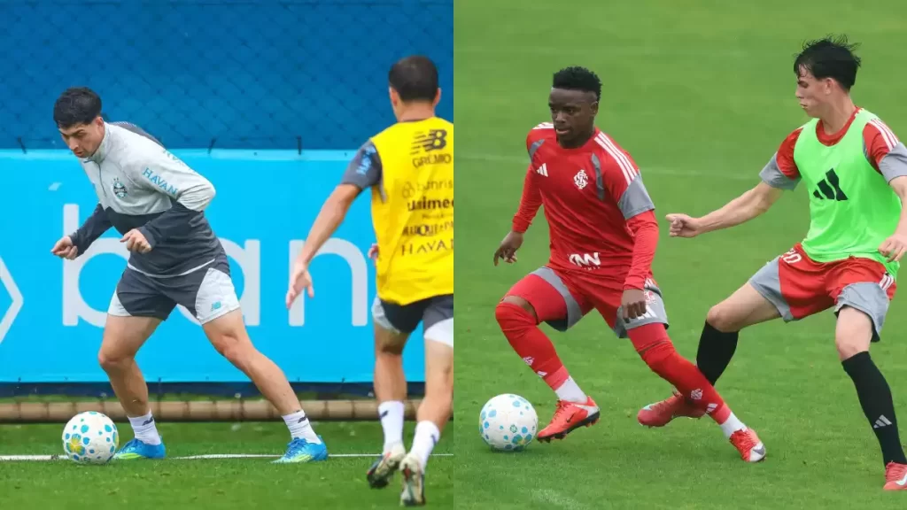 Equipes treinam durante a semana - Créditos: Angelo Pieretti / Grêmio FBPA / Ricardo Duarte / Internacional / Divulgação