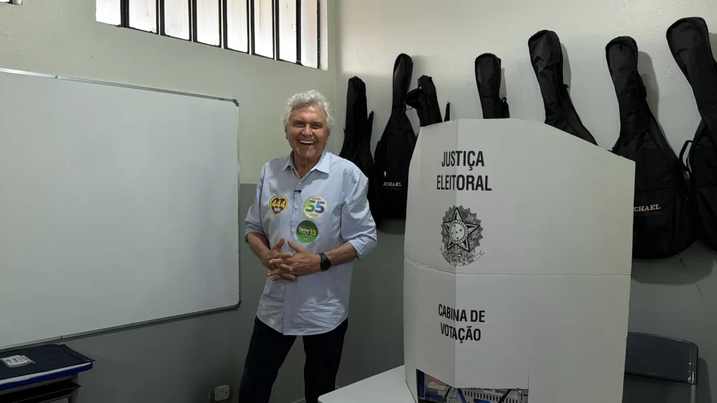 Caiado também votou durante a manhã - Crédito: Divulgação