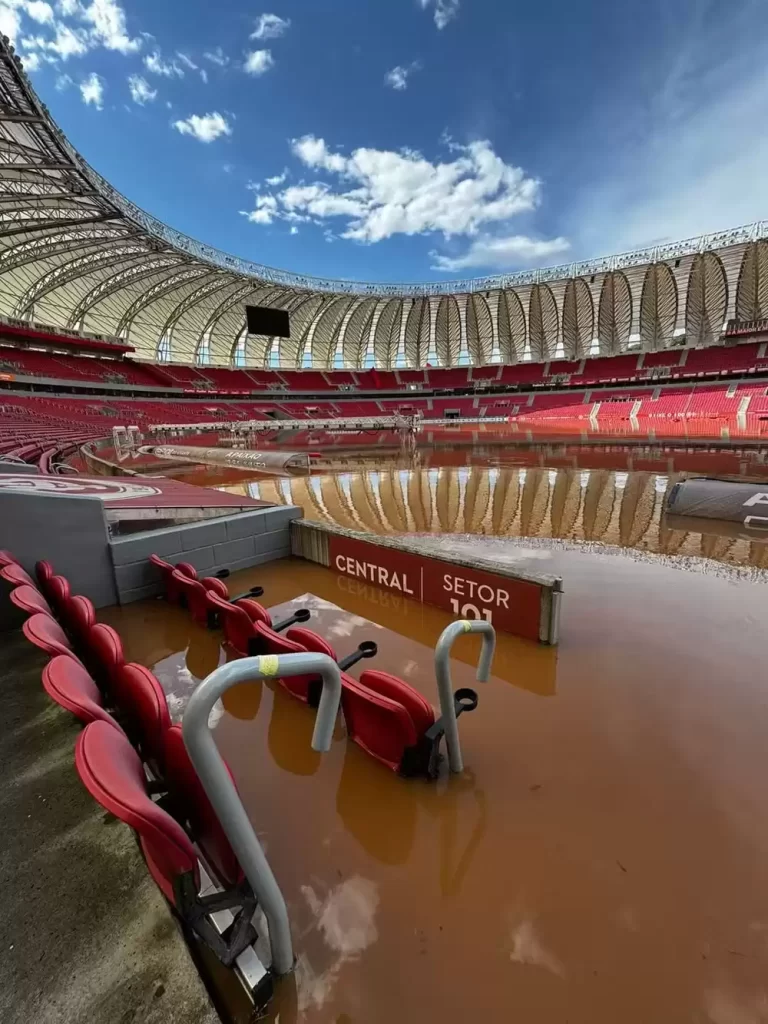 Beira-Rio foi atingido nas cheias de 2024 - Crédito: Internacional / Divulgação
